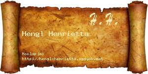 Hengl Henrietta névjegykártya